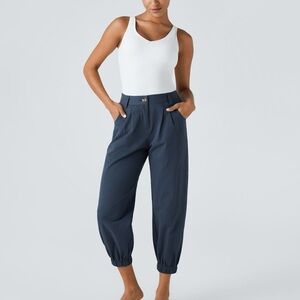 NWT Halara Blue Mid Rise Cotton Joggers W/Pockets Size XS Petite
